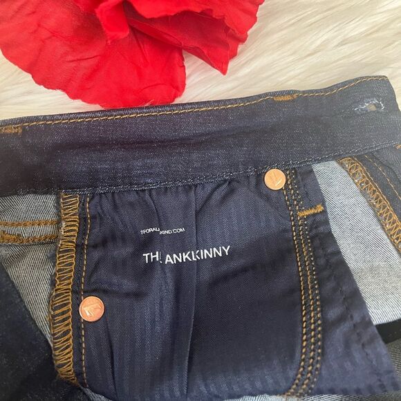 7 for all mankind Slim Illusion Luxe the Ankle Skinny Dark blue mid-rise size 26 - Picture 10 of 13